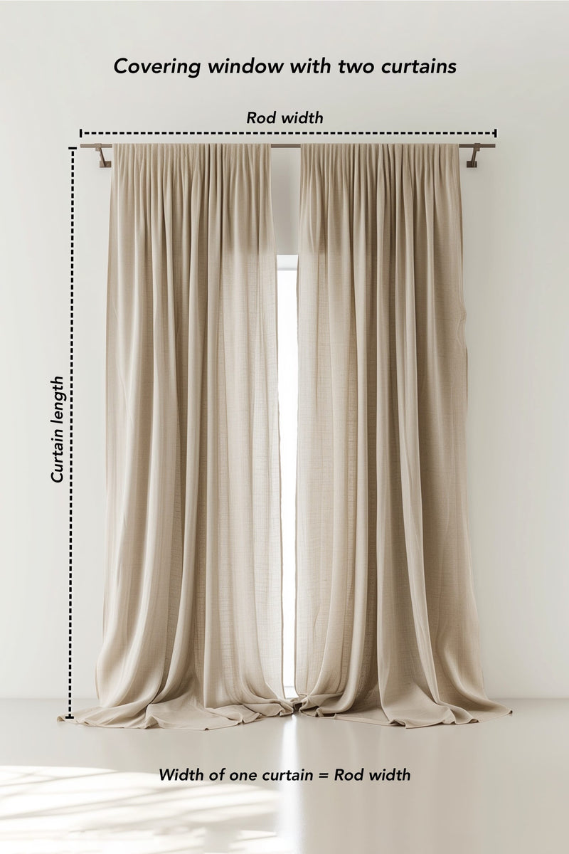 Organic Linen Curtains Set of 2 - Add Elegance to Your Home