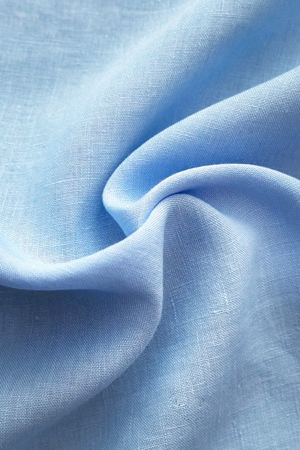 Linen Fabric Stonewashed Organic Light Blue 02