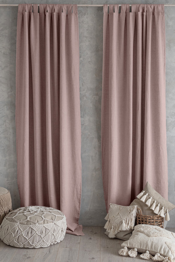 Organic Linen Curtain Pink 426