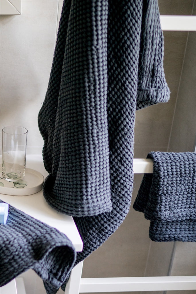 Bathroom Hand Towels Bath Towel Waffle Dark Grey 01