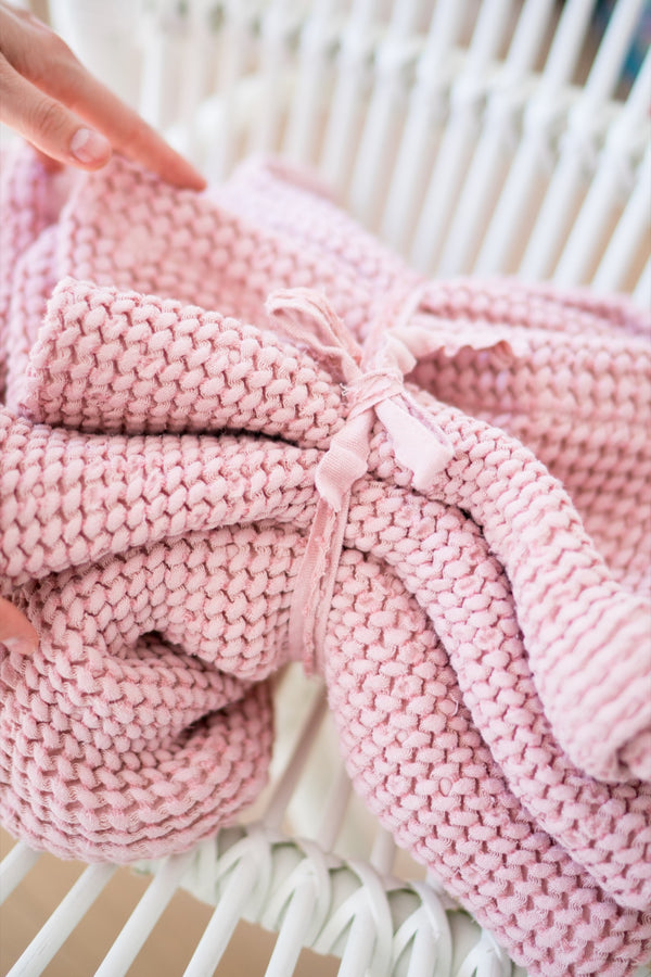 Bath Towels Waffle Weave Linen Towels Pink