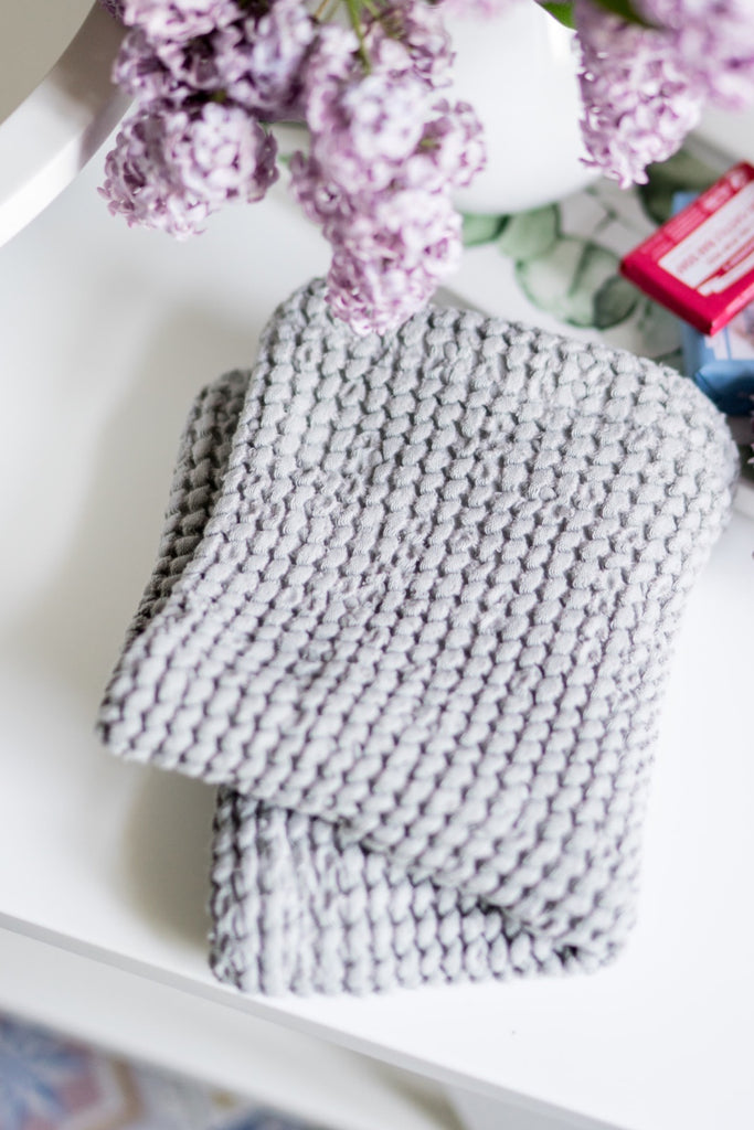 Bathroom Hand Towels Bath Towel Waffle Light Grey 02