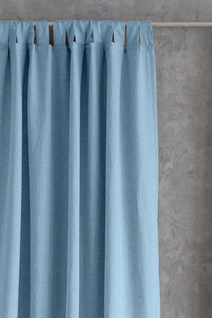 Linen Curtain Blackout Light Blue 101