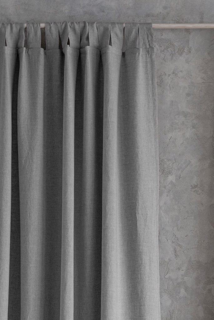 Linen Curtain Blackout Light Grey 101