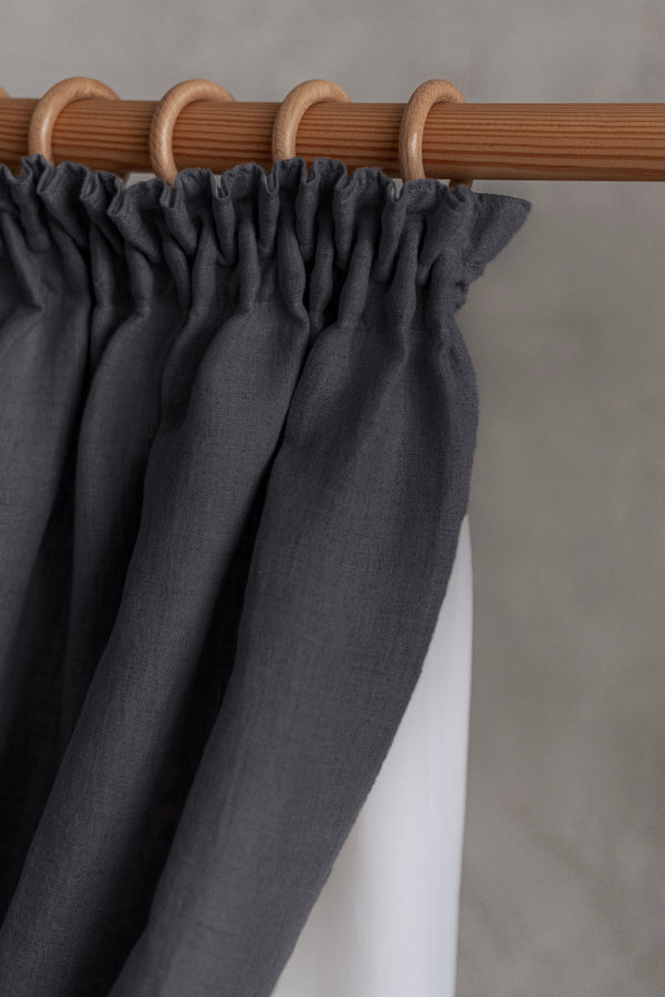 Linen Curtain Blackout Lining Dark Grey 001