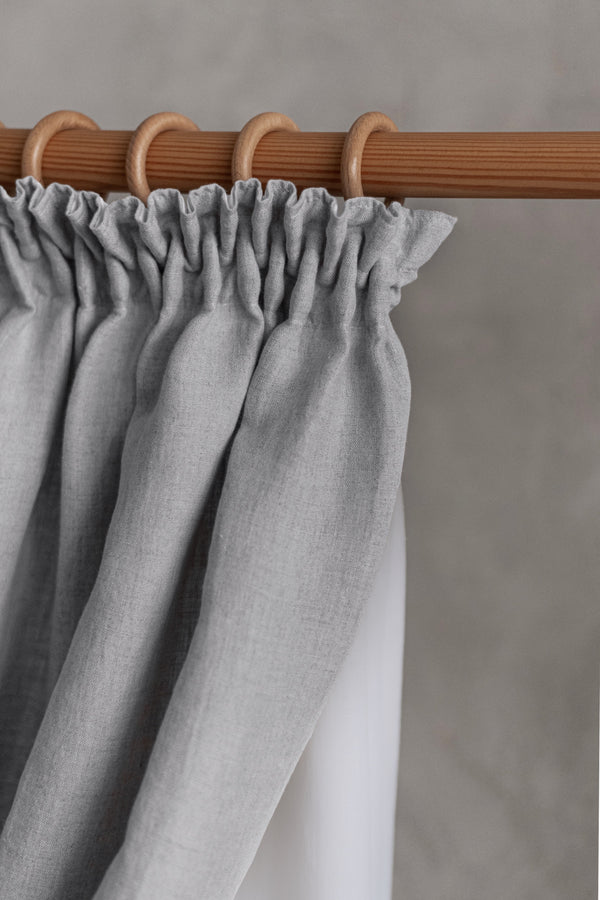 Linen Curtain Blackout Lining Light Grey 001