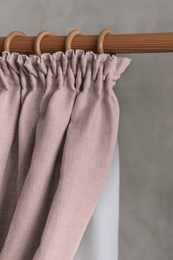 Linen Curtain Blackout Lining Pink 001