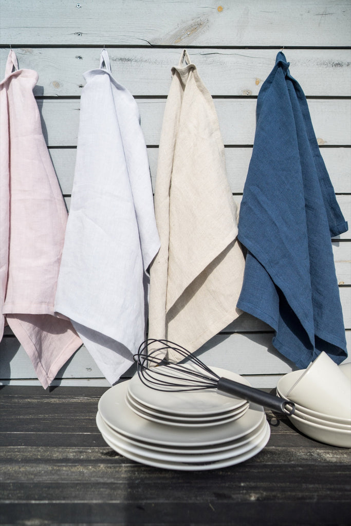 Linen Kitchen Towels Set Flax Tea Towels Basic Kitchen Towels Multiple Colors