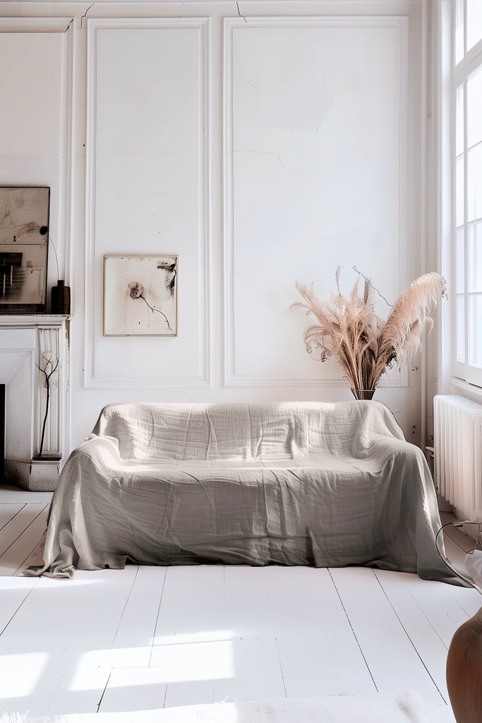 Linen Sofa Cover Natural 01