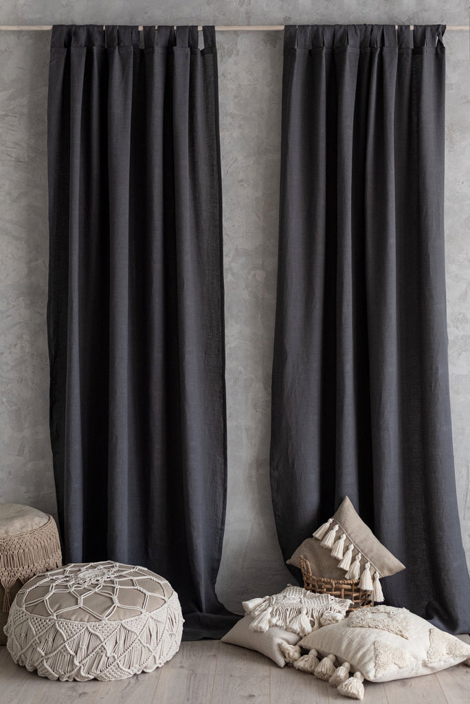 Dark Gray Curtains from Soft Linen | Back 2 Linen – Back2Linen