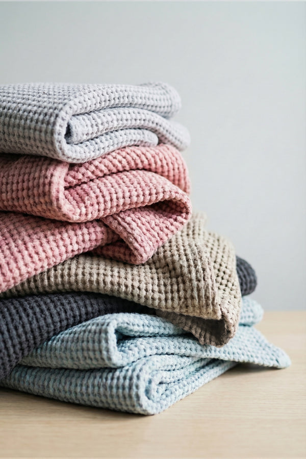 Waffle Linen Cotton Fabric Natural 002