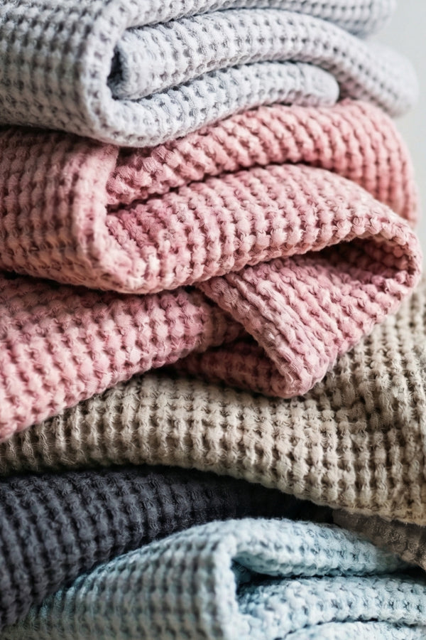 Waffle Linen Cotton Fabric Natural 007