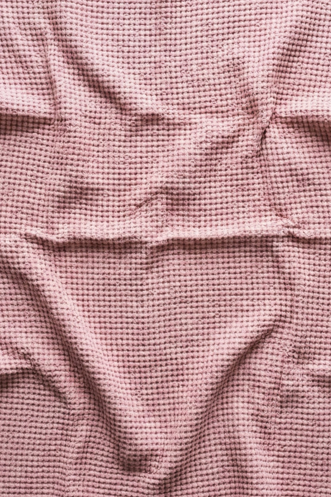 Waffle Linen Cotton Fabric Pink 001