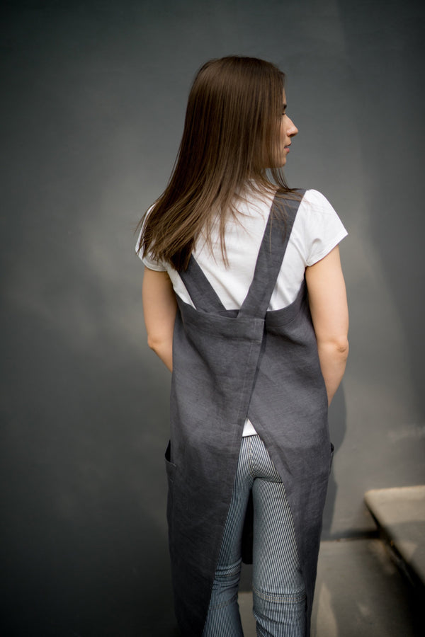 Cute Aprons For Kitchen Pinafore Apron Dark Grey
