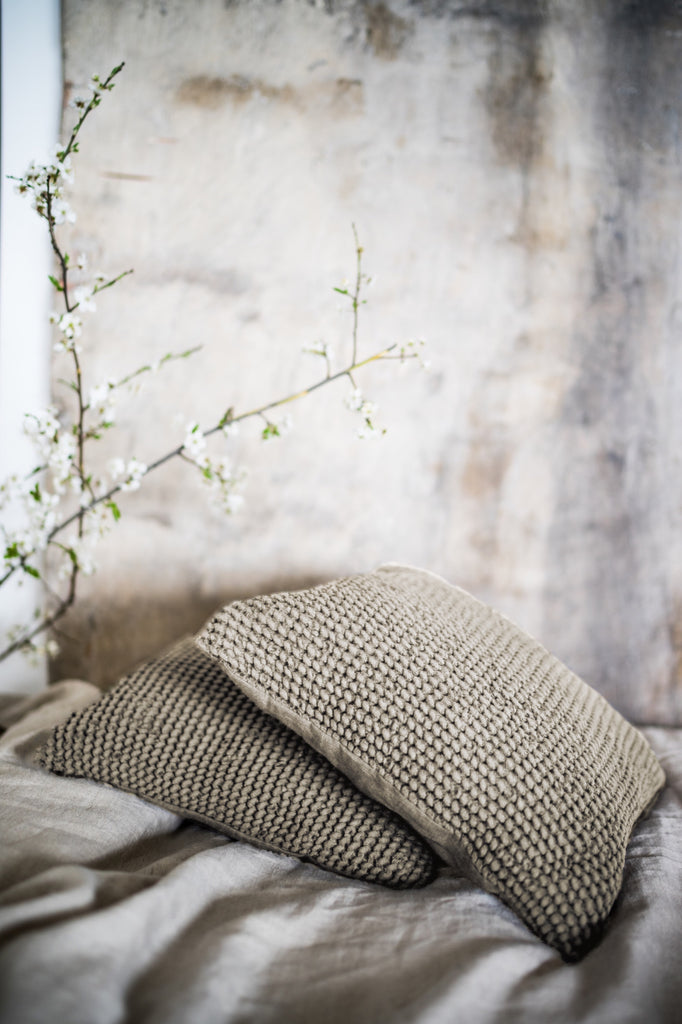 Decorative Pillows For Bed Waffle Pillow Covers Natural