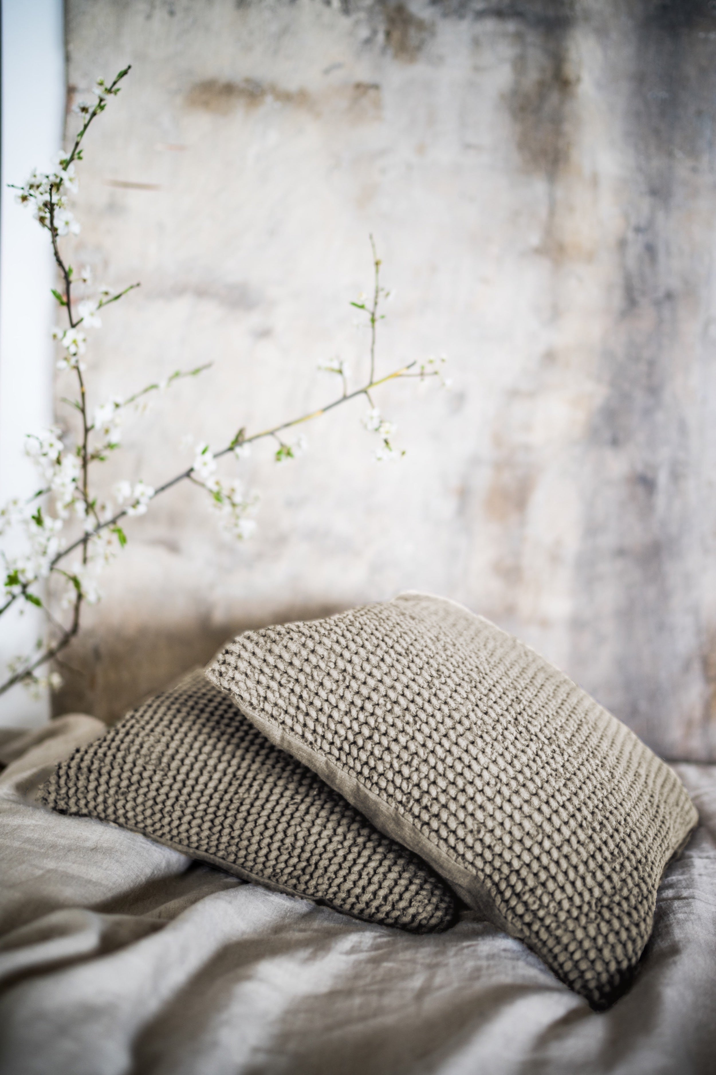 Waffle Weave Cushion Covers from Linen Back 2 Linen Back2Linen