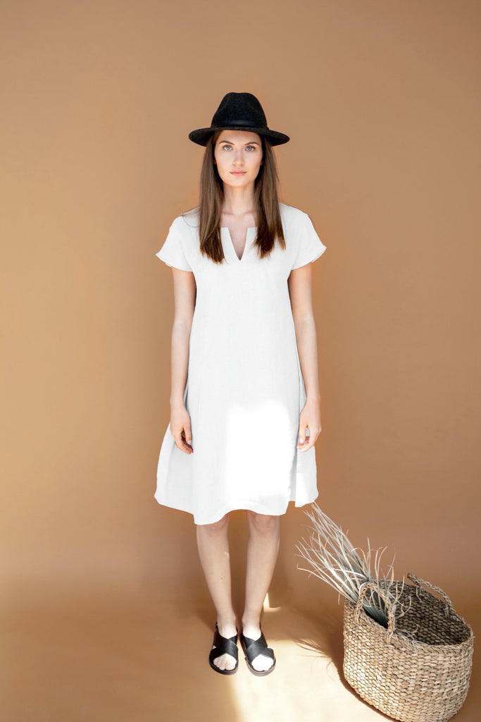 Natural Linen Dress A-Line | Back 2 Linen Back2Linen Natural Linen Dress A-Line | Back 2 Linen Back2Linen