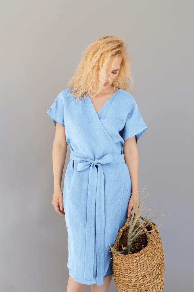 Linen dress Nora XS / Light blue Linen dress Nora XS / Light blue