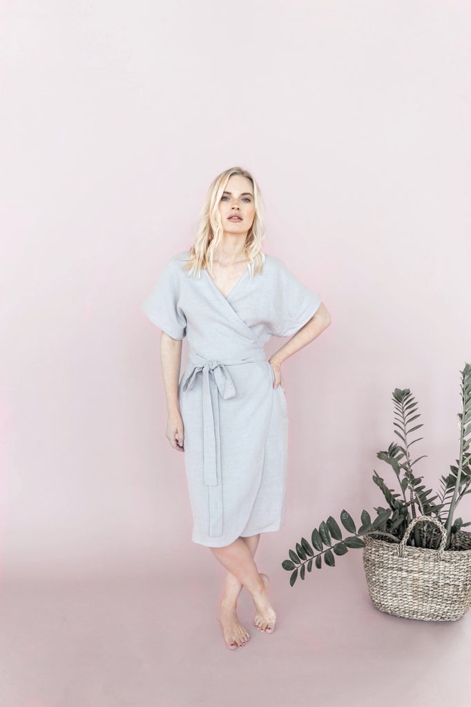 Linen dress Nora S / Light gray Linen dress Nora S / Light gray