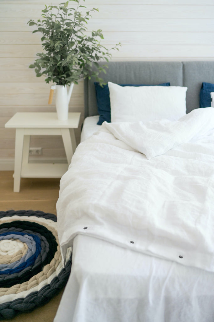 Duvet Cover King Linen Sheets Basic Duvet Cover Basic Pillowcase Boho Rug Pure White
