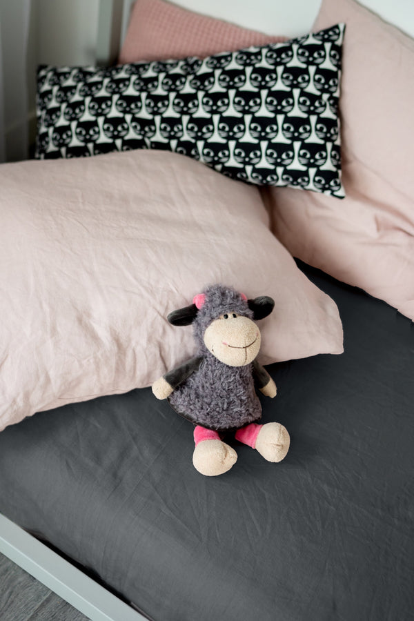 Kids Bedding Linen Pillowcase Kids Fitted Sheet Pink Basic Kids Fitted Sheet Basic Kids Pillowcase Pink Dark Grey
