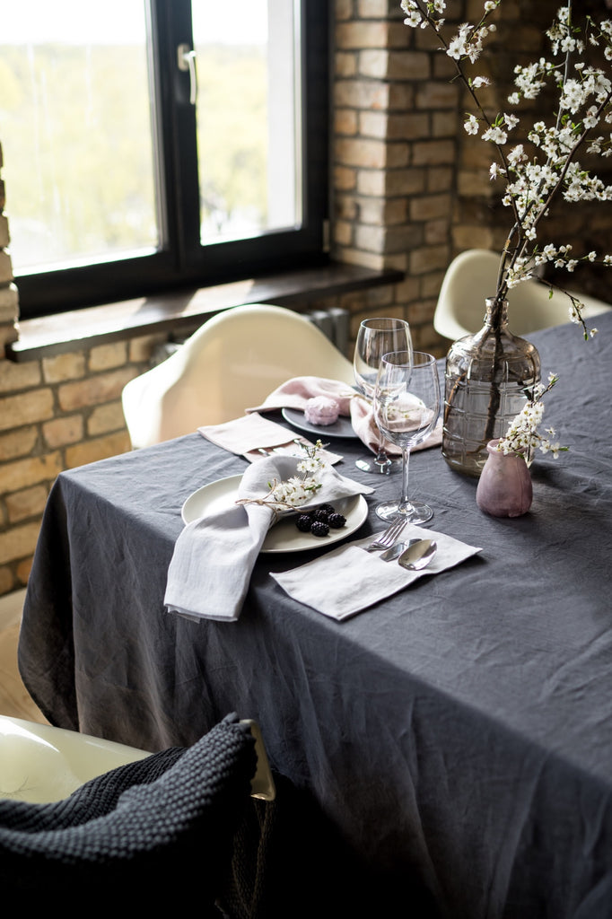 Natural Linen Napkin Set of 2. Handmade Stone Washed Linen -   Natural linen  tablecloth, Dinner table decor, Linen table settings