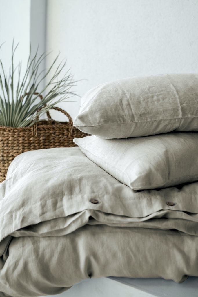 Linen Bedding Set Blanket Cover Pillowcases Basic Duvet Cover Set Basic Pillowcases Natural