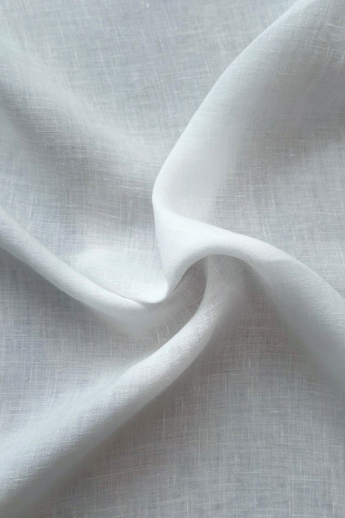 Linen Fabric Stonewashed Organic Pure White 01