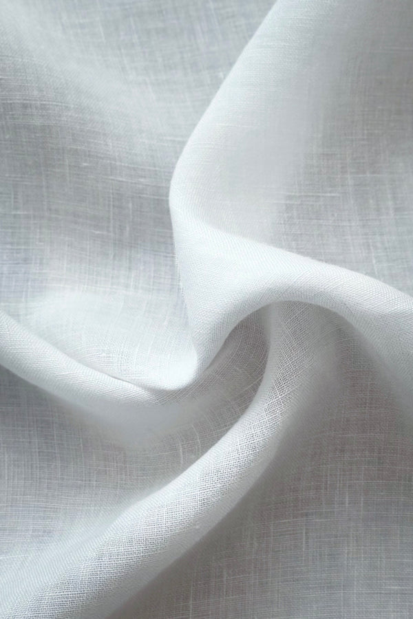 Linen Fabric Stonewashed Organic Pure White 02