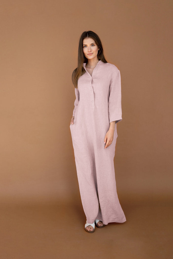 Natural Linen Kaftan Dress | Back 2 Linen Back2Linen Natural Linen Kaftan Dress | Back 2 Linen Back2Linen