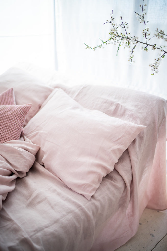 Linen Pillow Cover Flat Sheets Basic Pillowcase Basic Flat Sheet Pink