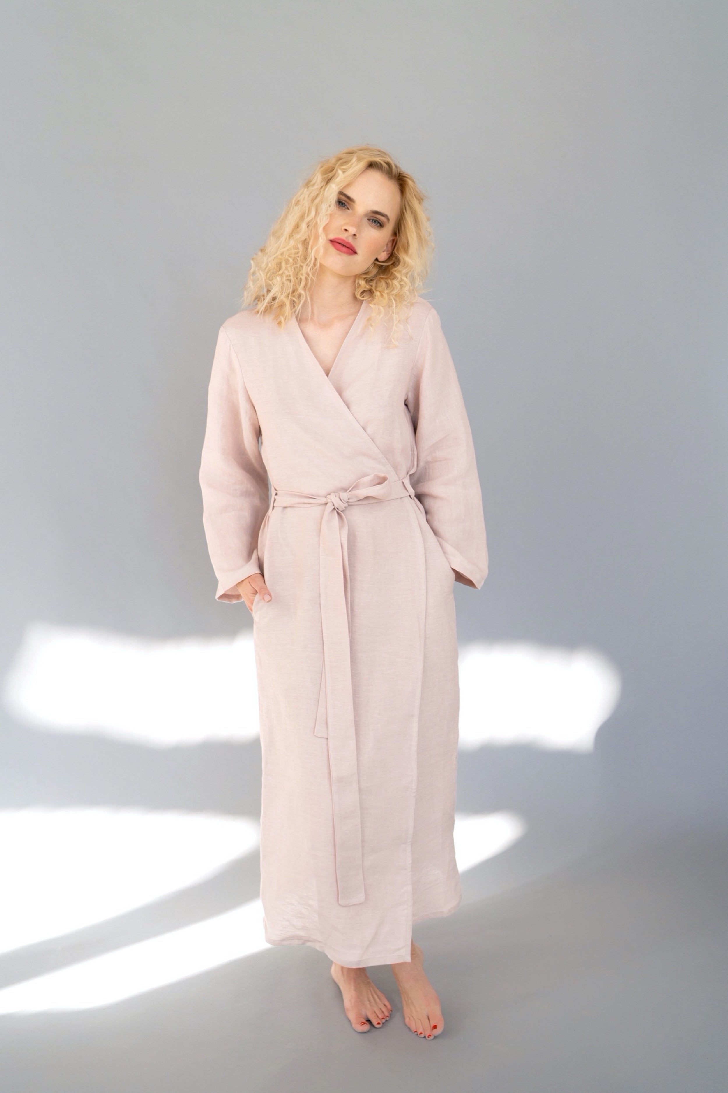 Linen Long Robe with Pockets | Back 2 Linen Back2Linen Linen Long Robe with Pockets | Back 2 Linen Back2Linen