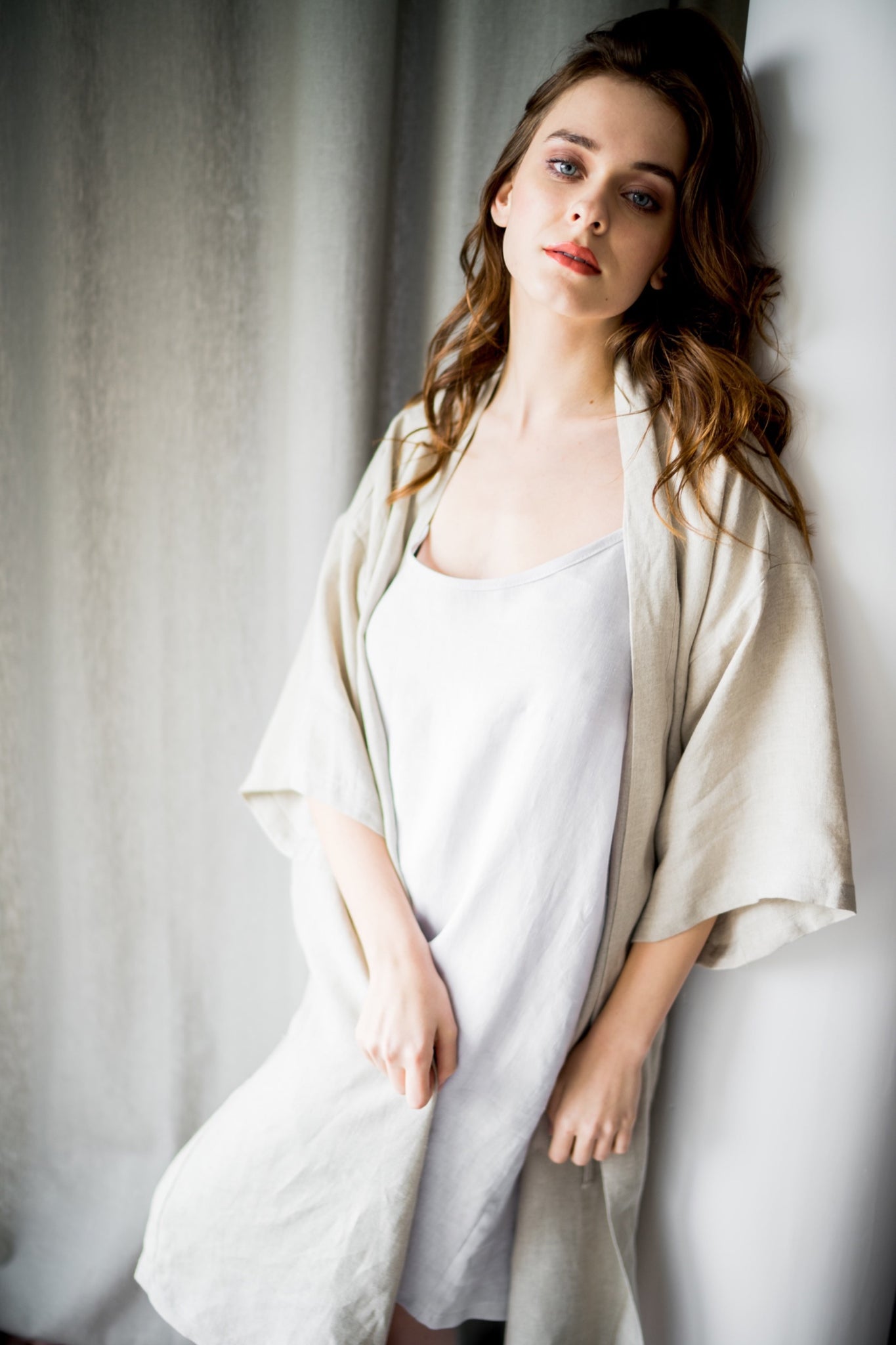 Lien Robe Natural Robe from 100% Linen | Back 2 Linen – Back2Linen