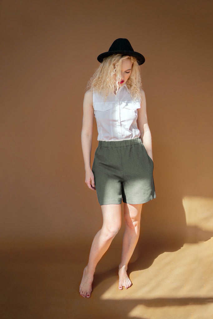 Linen Shorts Summer Shorts For Women Shorts Kate Green