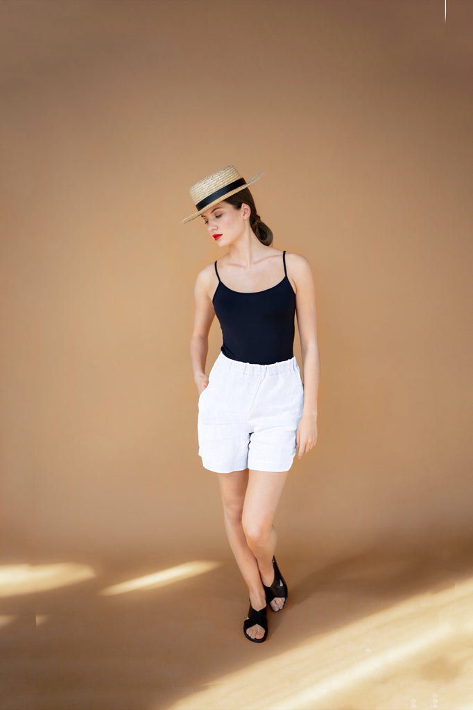 Linen Shorts Summer Shorts For Women Shorts Kate Pure White