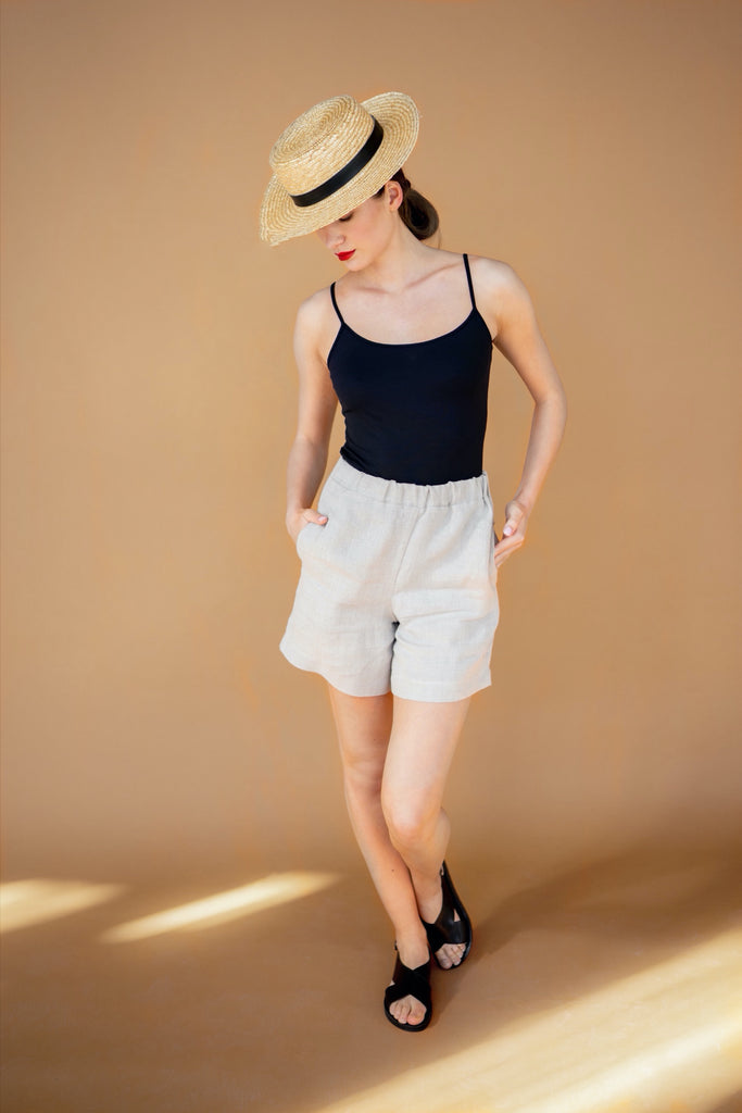 Linen Shorts Women Shorts With Pockets Shorts Kate Natural