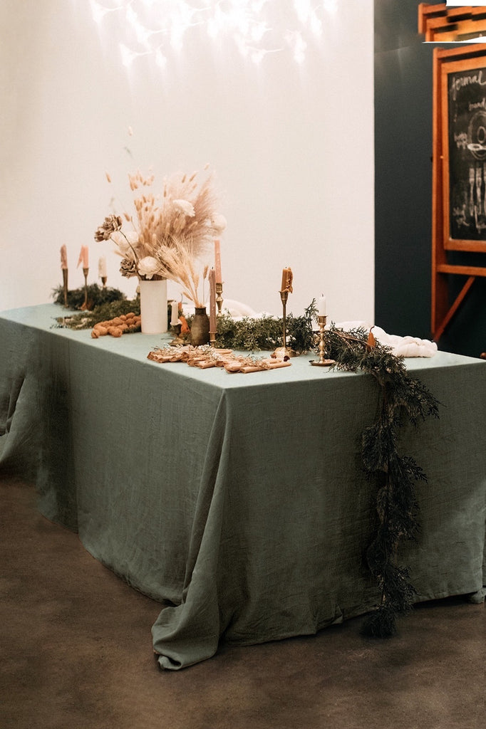 Linen Tablecloth Basic Tablecloth Green 01