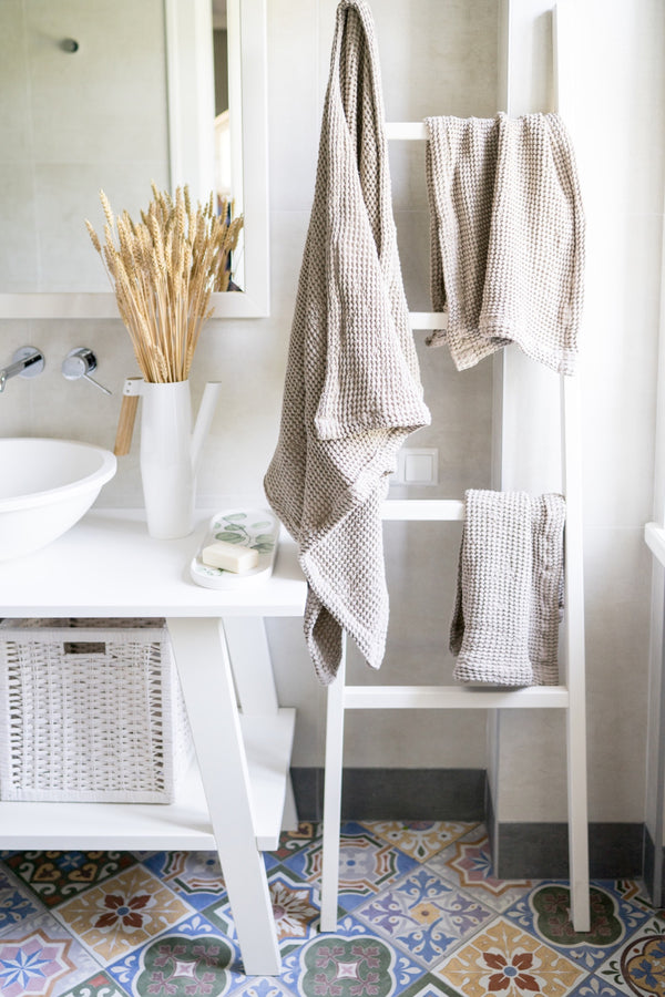 Linen Waffle Towels Quick Dry Towels Bath Towel Natural