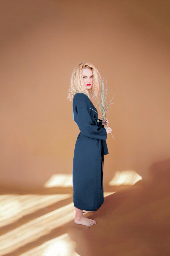 Long Linen Robe Maxi Length | Back 2 Linen Back2Linen Long Linen Robe Maxi Length | Back 2 Linen Back2Linen