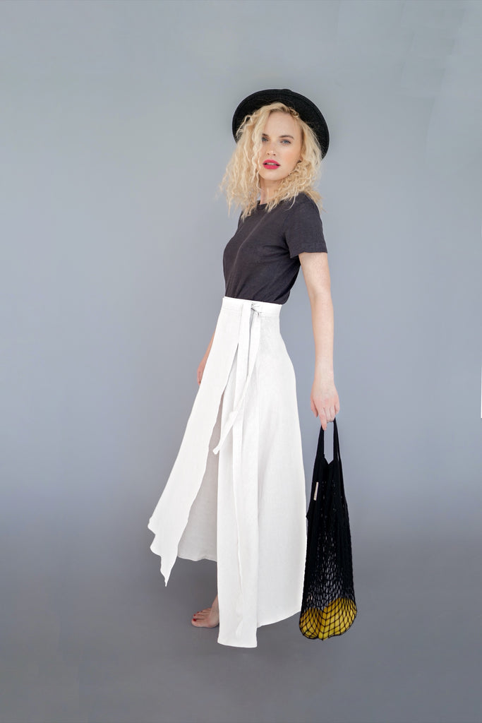Plus Size Maxi Wrap Skirts A Line Skirt Linen Maxi Skirt, Plus