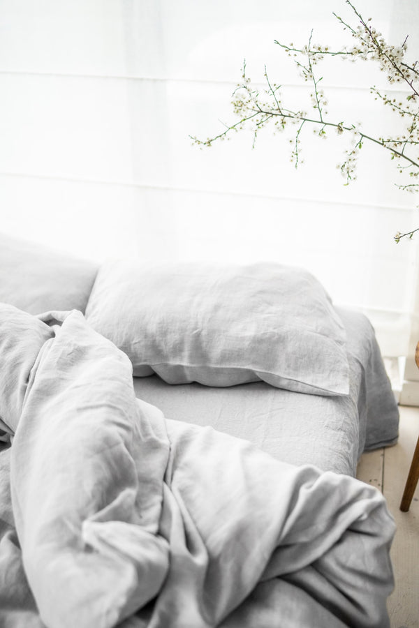 Natural Duvet Cover Linen Basic Duvet Cover Basic Pillowcase Light Grey