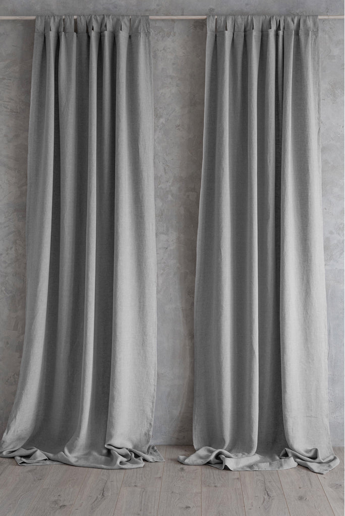 Natural Linen Curtain Light Grey 424