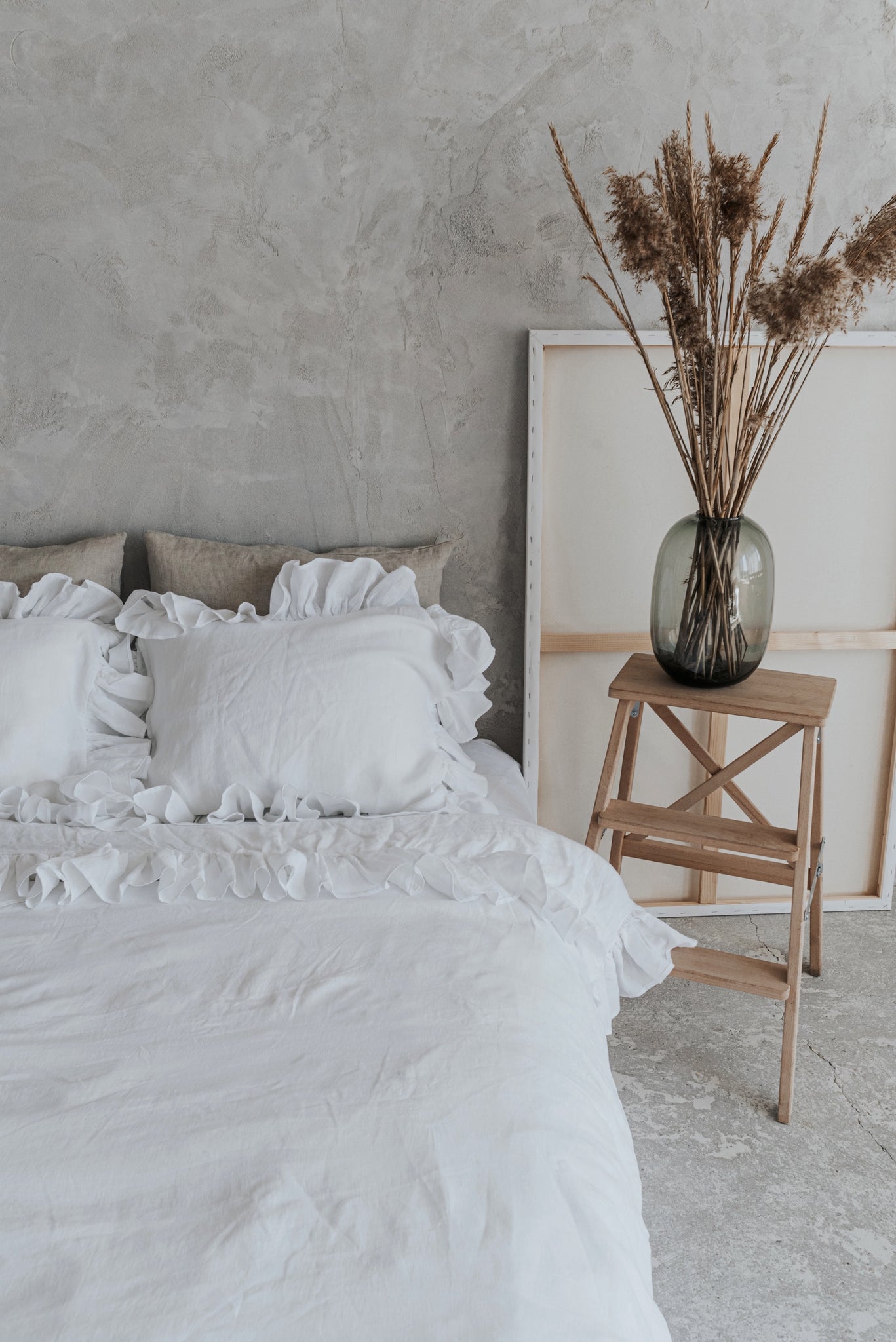 White Ruffle Duvet Cover from 100% Linen | Back 2 Linen – Back2Linen