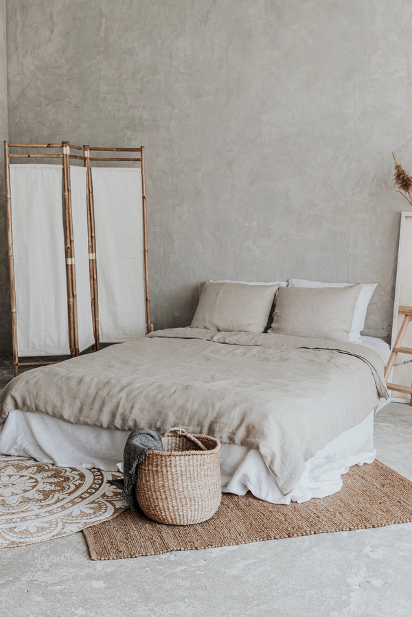 Organic Linen Zipper Duvet Cover Set Natural 310
