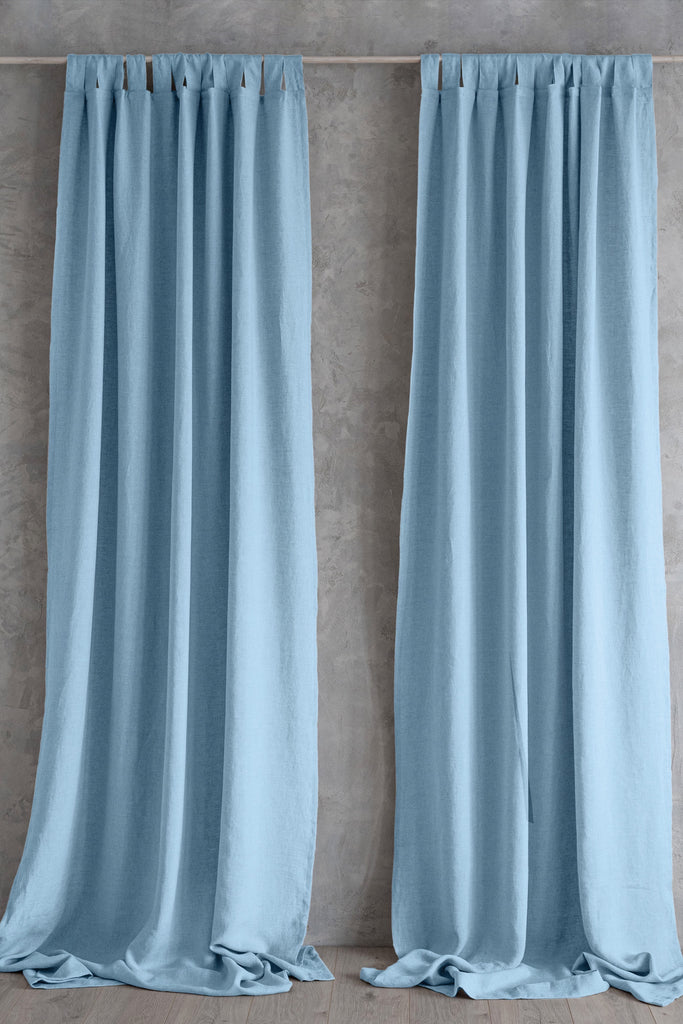 Organic Stonewashed Linen Curtain Light Blue 441