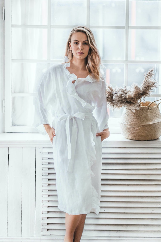 linen kimono dressing gown Hana. Linen Kimono Dress Bali Lane