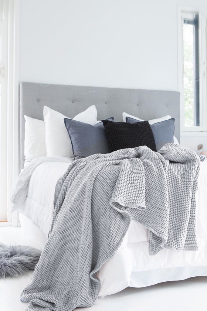 Waffle bed throw cheap