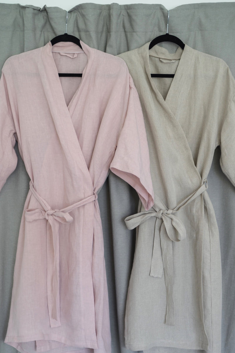 Natural Robe from 100% Linen | Back 2 Linen – Back2Linen