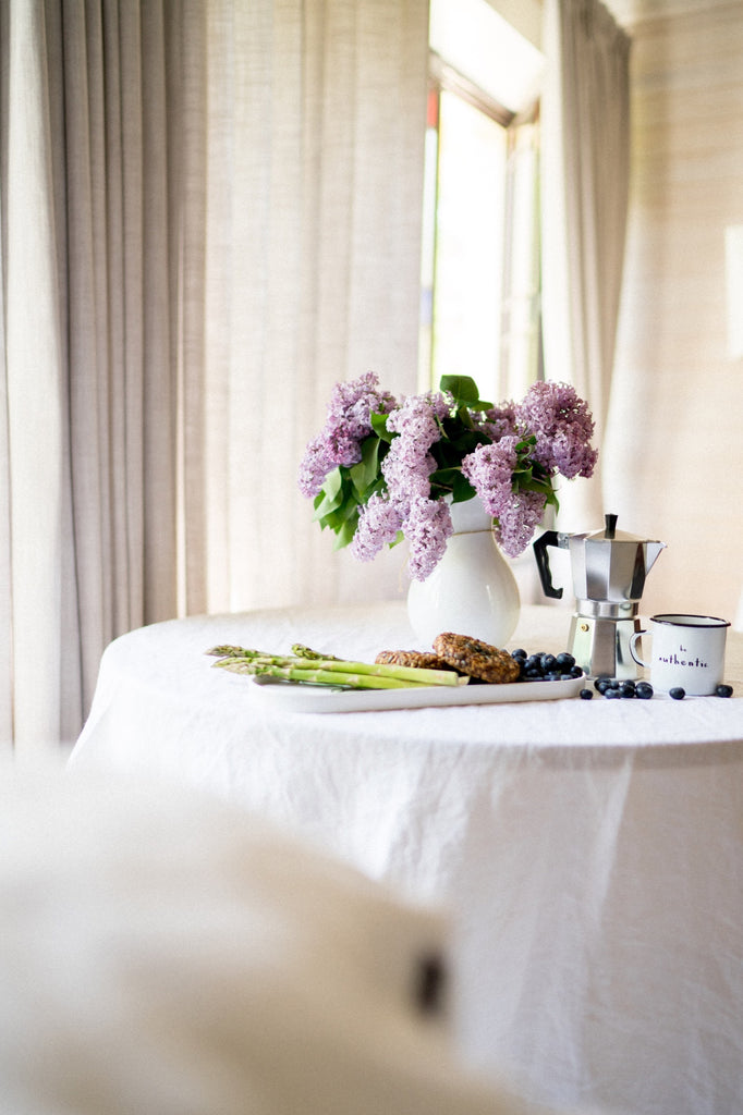 Stonewashed Linen Tablecloth Basic Tablecloth Round Tablecloth Pure White