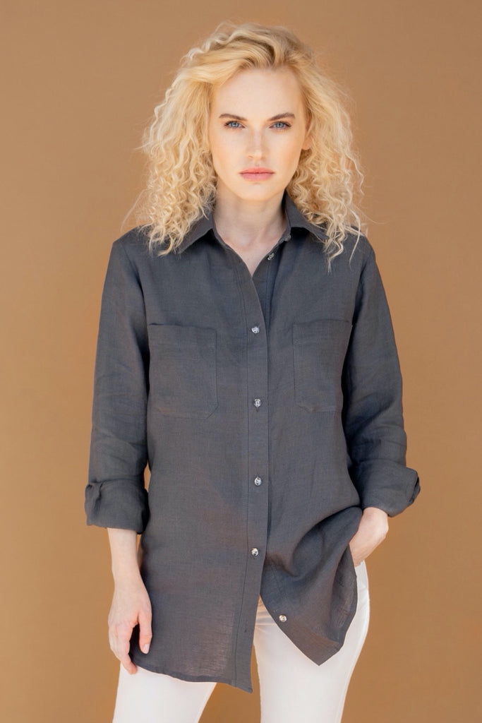 Linen shirt Adrienne XS / Dark blue Linen shirt Adrienne XS / Dark blue